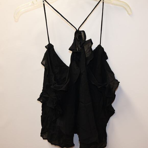 NWT J. Crew Drapey Ruffle Tank Top Cascading Ruffles Black Med Womens Trending - Picture 9 of 16